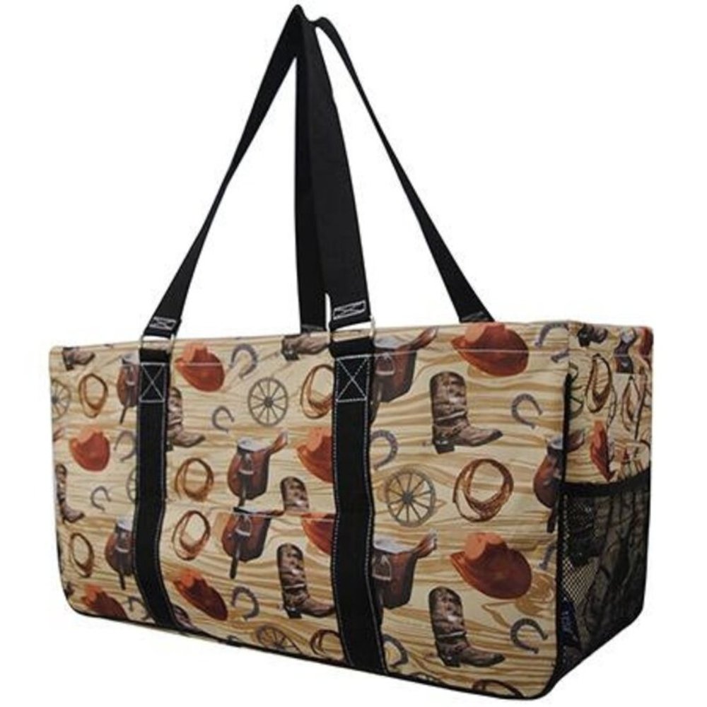 Cowboy Themed Large Utility Tote NEW